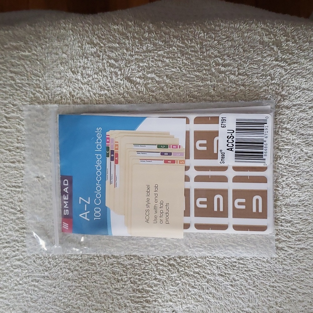 New Smead Color Labels "U"